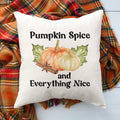 pumpkin spice and everything nice fall linen pillow cover, modern farmhouse home decor, boho home decor, cottage core home decor