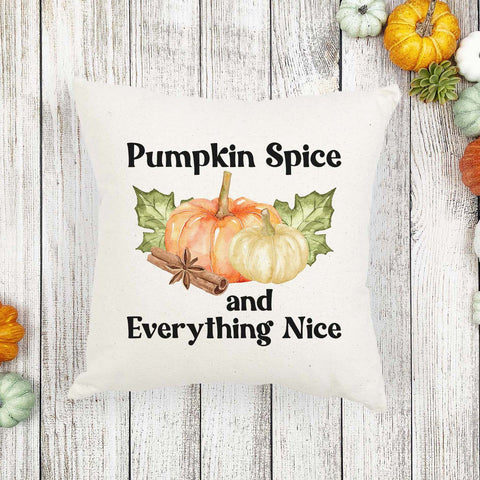 pumpkin spice and everything nice fall linen pillow cover, modern farmhouse home decor, boho home decor, cottage core home decor