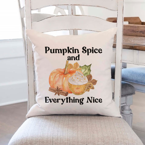 pumpkin spice and everything nice fall linen pillow cover, modern farmhouse home decor, boho home decor, cottage core home decor