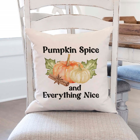 pumpkin spice and everything nice fall linen pillow cover, modern farmhouse home decor, boho home decor, cottage core home decor
