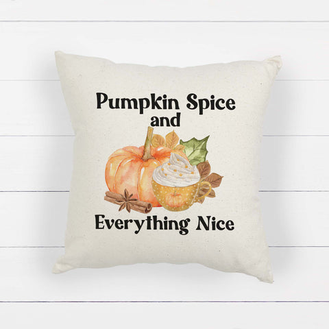 pumpkin spice and everything nice fall linen pillow cover, modern farmhouse home decor, boho home decor, cottage core home decor