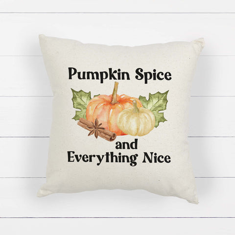 pumpkin spice and everything nice fall linen pillow cover, modern farmhouse home decor, boho home decor, cottage core home decor
