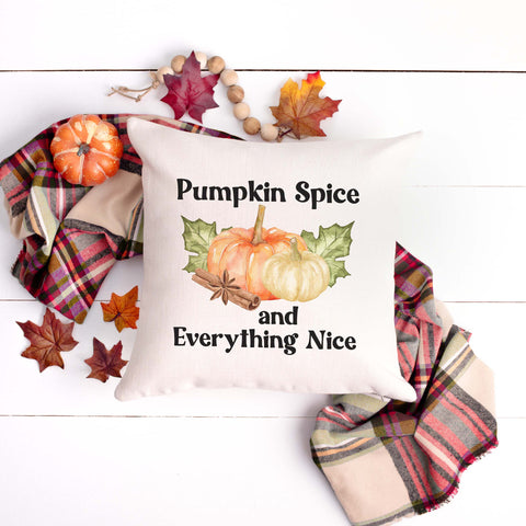 pumpkin spice and everything nice fall linen pillow cover, modern farmhouse home decor, boho home decor, cottage core home decor