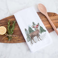 Rustic Holiday Decor, Rustic Deer Christmas Kitchen Towel, Christmas Decor