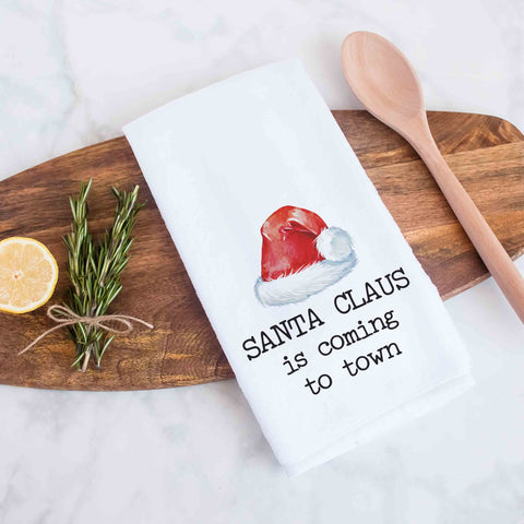 Santa Claus Is Coming To Town Christmas Kitchen Towel