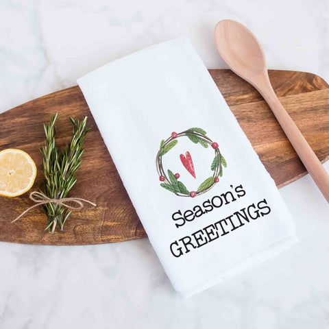 Season's Greetings Christmas Kitchen Towel