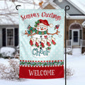 Season's Greetings Snowman personalized christmas holiday Garden Flag