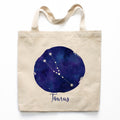 Taurus Zodiac Constellation Canvas Tote Bag