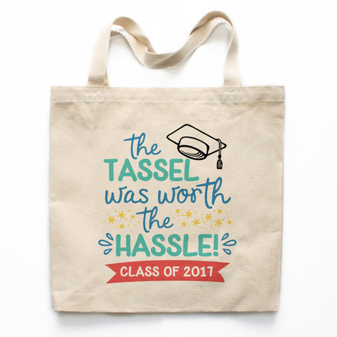 The Tassel Was Worth The Hassle Graduation Canvas Tote Bag