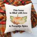 This home is filled with love and pumpkin spice fall linen pillow cover, modern farmhouse home decor, boho home decor, cottage core home decor