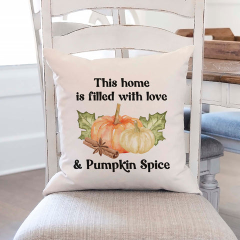 This home is filled with love and pumpkin spice fall linen pillow cover, modern farmhouse home decor, boho home decor, cottage core home decor