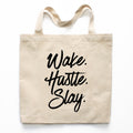 Wake Hustle Slay Canvas Tote Bag