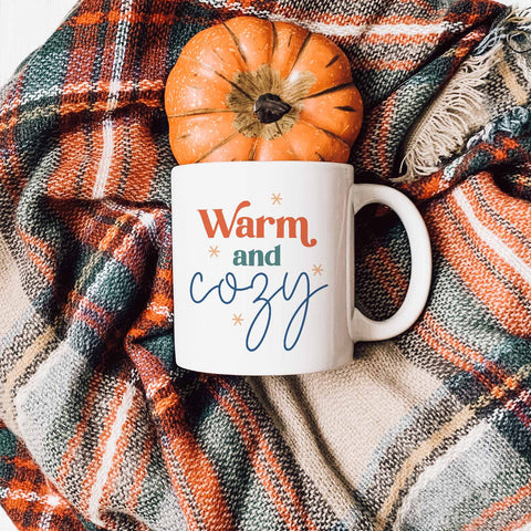 warm and cozy fall ceramic mug