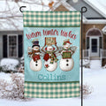 Warm Winter Wishes Snowman personalized Holiday Garden Flag